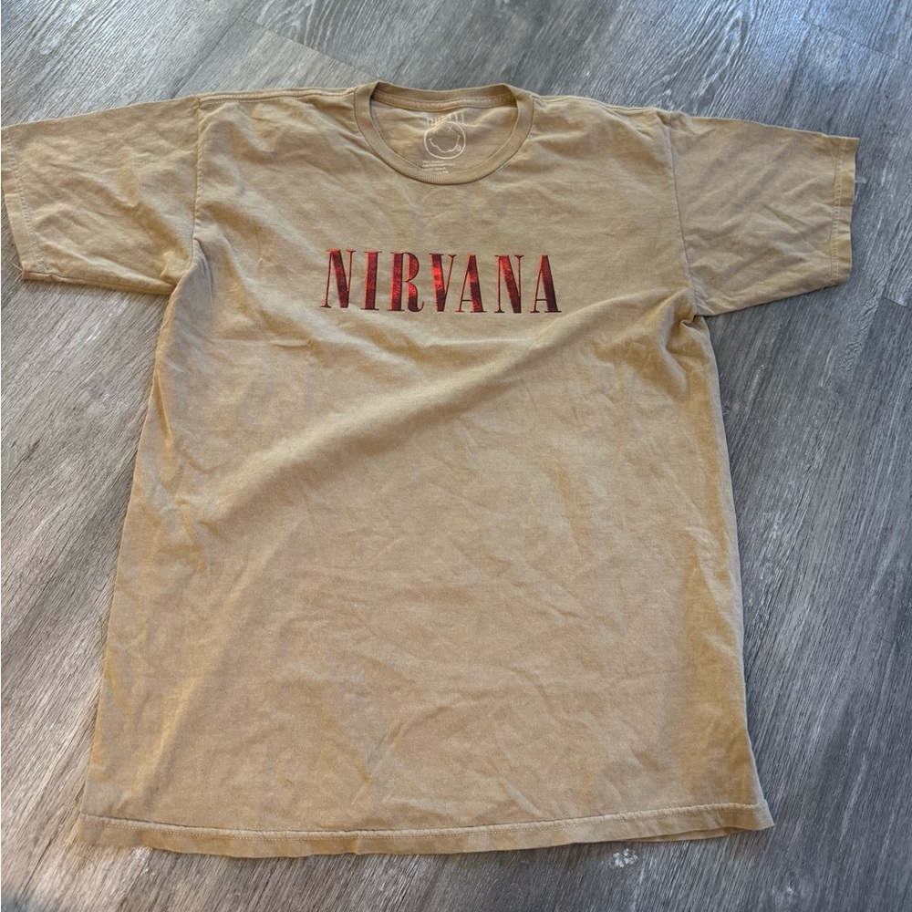 Nirvana Tan T-Shirt. Size M